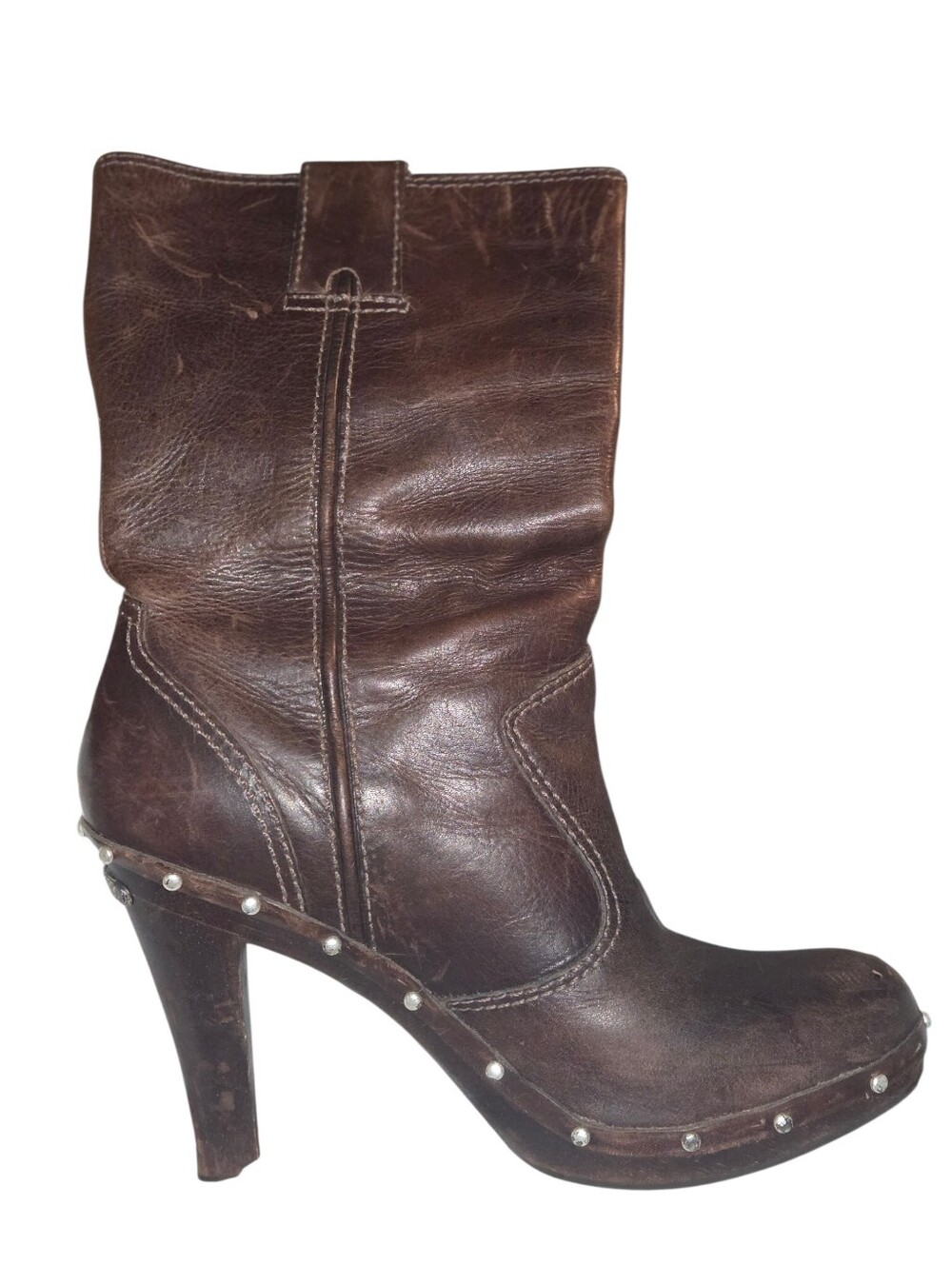 MICHAEL KORS 4.5 Inch Studded Wooden Heels Boots